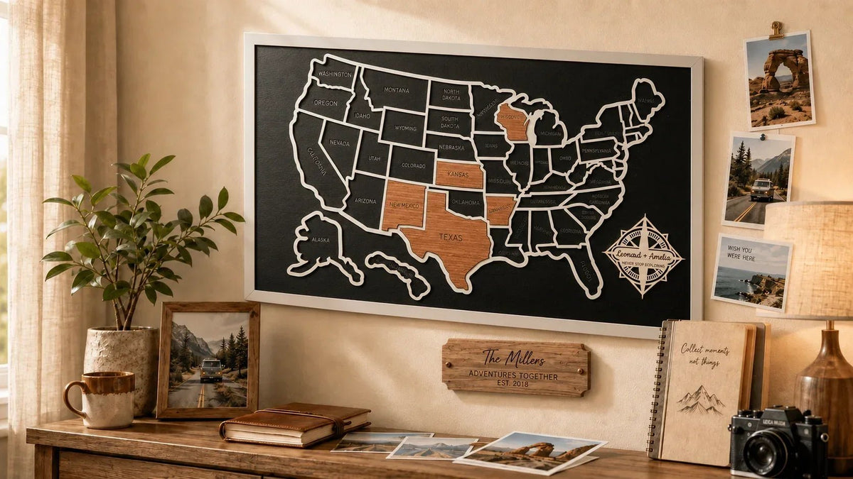 How to Track the States You’ve Visited with a Wooden USA Map - Mappae Pilot