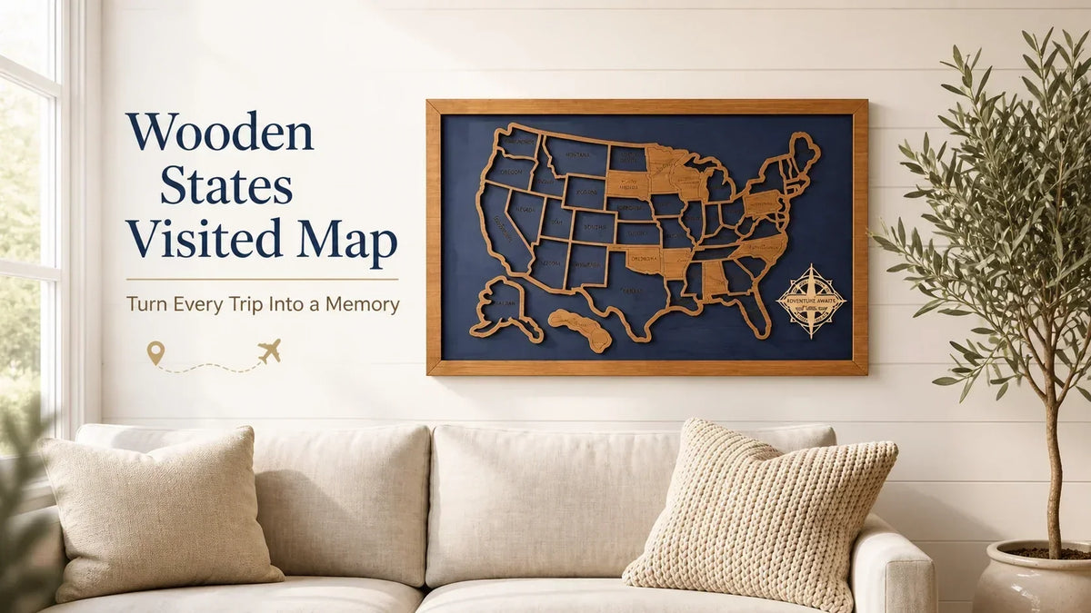 Wooden States Visited Map: Turn Every Trip Into a Memory