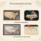 Personalized Basketball Arena Tracker Map – Vintage Brown Background