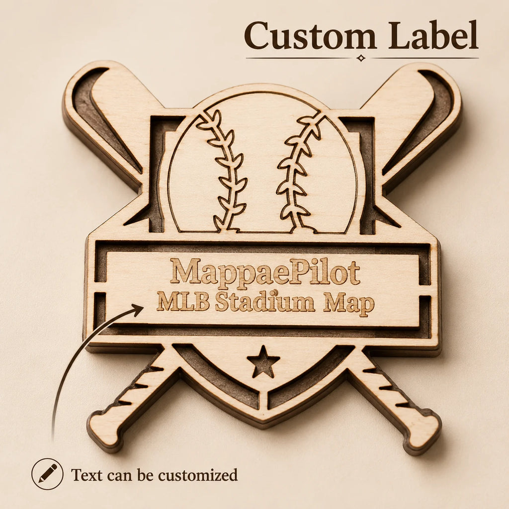 Personalized Baseball Stadium Tracker Map – Vintage Brown Background