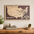 Personalized Hockey Arena Tracker Map – Vintage Brown Background