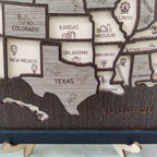 50 States Travel Tracker Wooden Map - Places I've Been & Adventure Bucket List