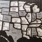 50 States Travel Tracker Wooden Map - Places I've Been & Adventure Bucket List