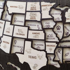 50 States Travel Tracker Wooden Map - Places I've Been & Adventure Bucket List