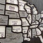 50 States Travel Tracker Wooden Map - Places I've Been & Adventure Bucket List