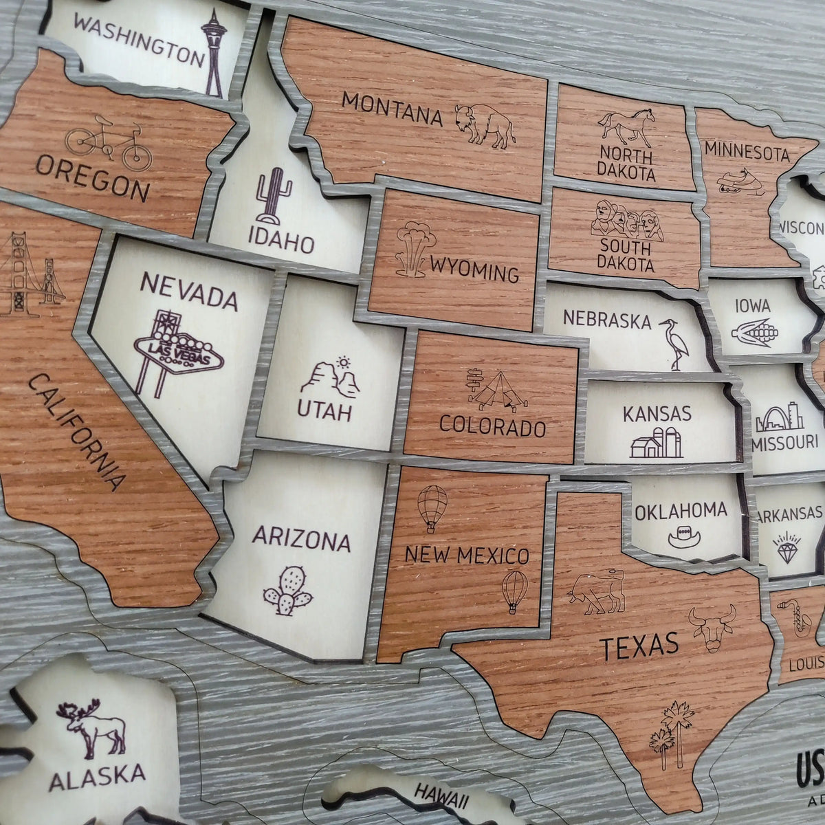 Personalized USA Travel Map Puzzle - Couples Anniversary Keepsake & Wedding Gift