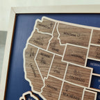 Personalized Wooden USA Travel Map Puzzle – 50 States Visited Tracker & Wall Art