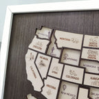 50 States Travel Tracker Wooden Map - Places I've Been & Adventure Bucket List