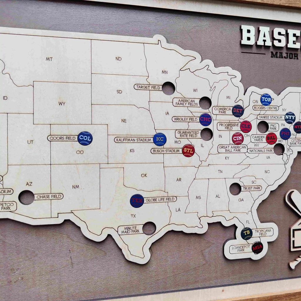 Personalized Baseball Stadium Map - Father's Day Gift for Sports Fans