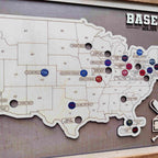Personalized Baseball Stadium Map - Father's Day Gift for Sports Fans