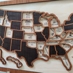 Custom Wooden US Map for States Visited – 50 States Travel Tracker Board & Puzzle