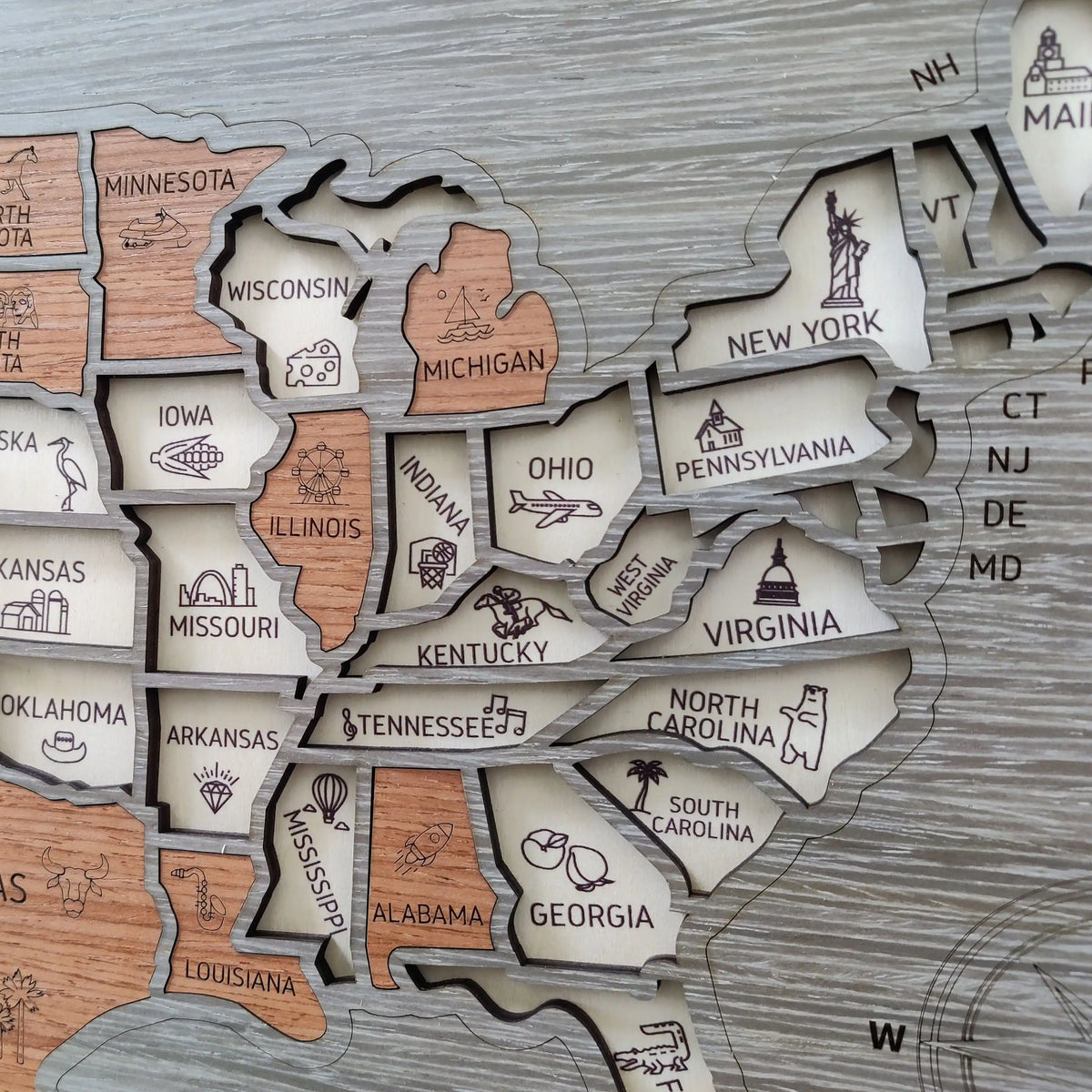 Personalized USA Travel Map Puzzle - Couples Anniversary Keepsake & Wedding Gift