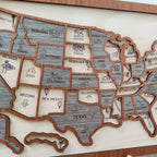 Custom Wooden US Map for States Visited – 50 States Travel Tracker Board & Puzzle