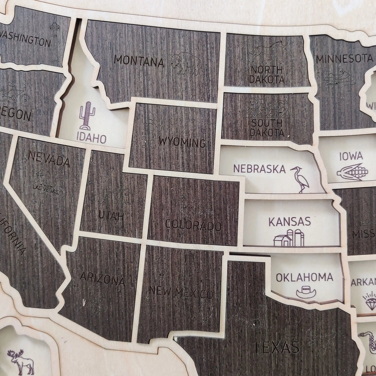 US States Wooden Map Puzzle - USA Travel Map Graduation Gift