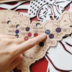 Custom Team Color Wooden MLB Stadium Map with Team Pins - Mappae Pilot