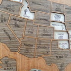 3D Wooden USA Travel Map - Personalized Road Trip Gift & RV Camper Wall Decor