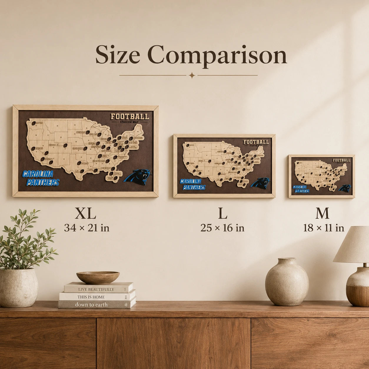 Personalized Football Stadium Tracker Map – Vintage Brown Background