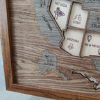 Wooden USA State Puzzle Travel Tracker Map - Add States as You Travel Board