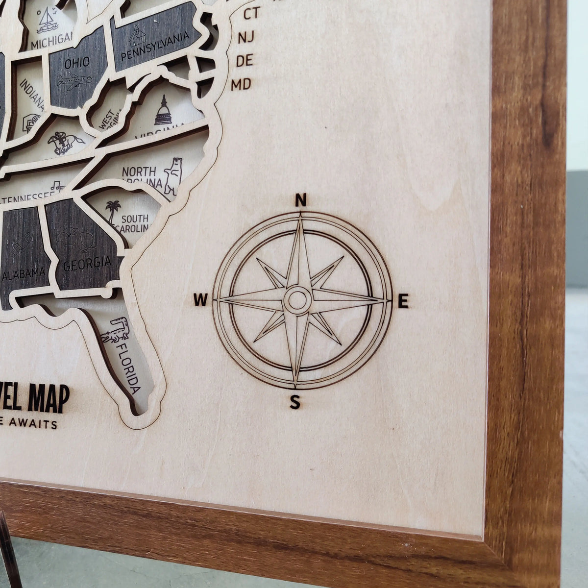 US States Wooden Map Puzzle - USA Travel Map Graduation Gift