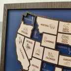 Personalized Wooden USA Travel Map Puzzle – 50 States Visited Tracker & Wall Art