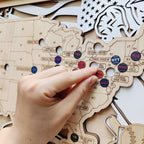 Personalized Wooden MLB Stadium Map with Engraved Nameplate & Colorful Team Pins - Mappae Pilot