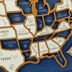 Personalized Wooden USA Travel Map Puzzle – 50 States Visited Tracker & Wall Art