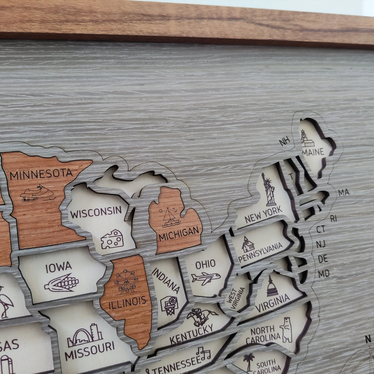 Personalized USA Travel Map Puzzle - Couples Anniversary Keepsake & Wedding Gift
