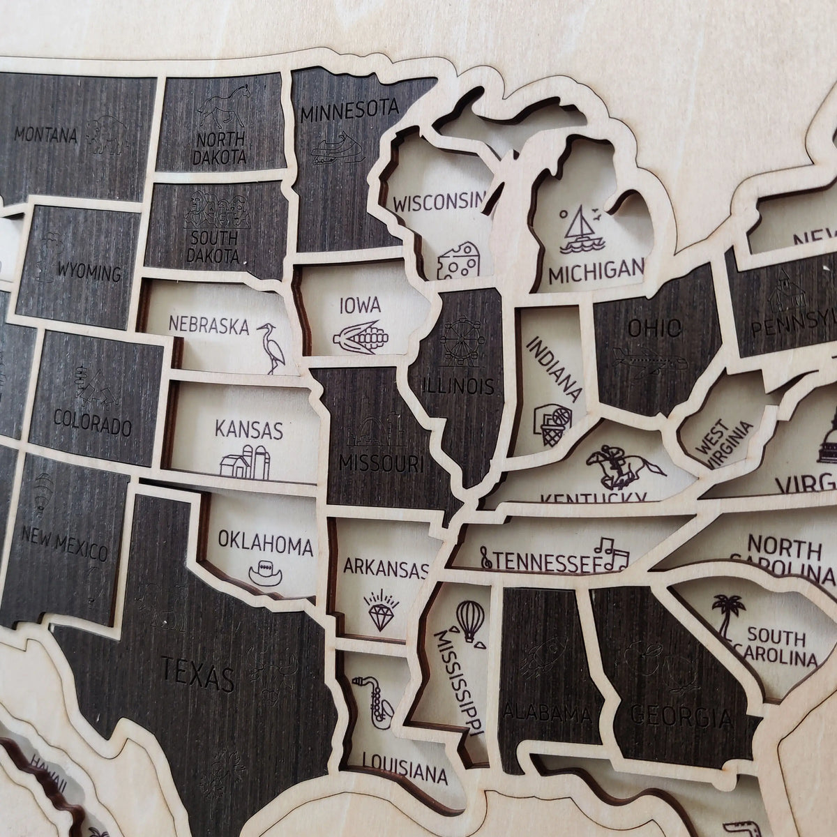 US States Wooden Map Puzzle - USA Travel Map Graduation Gift