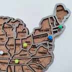 Wood USA Map Push Pin Travel Map - Personalized Christmas Gifts