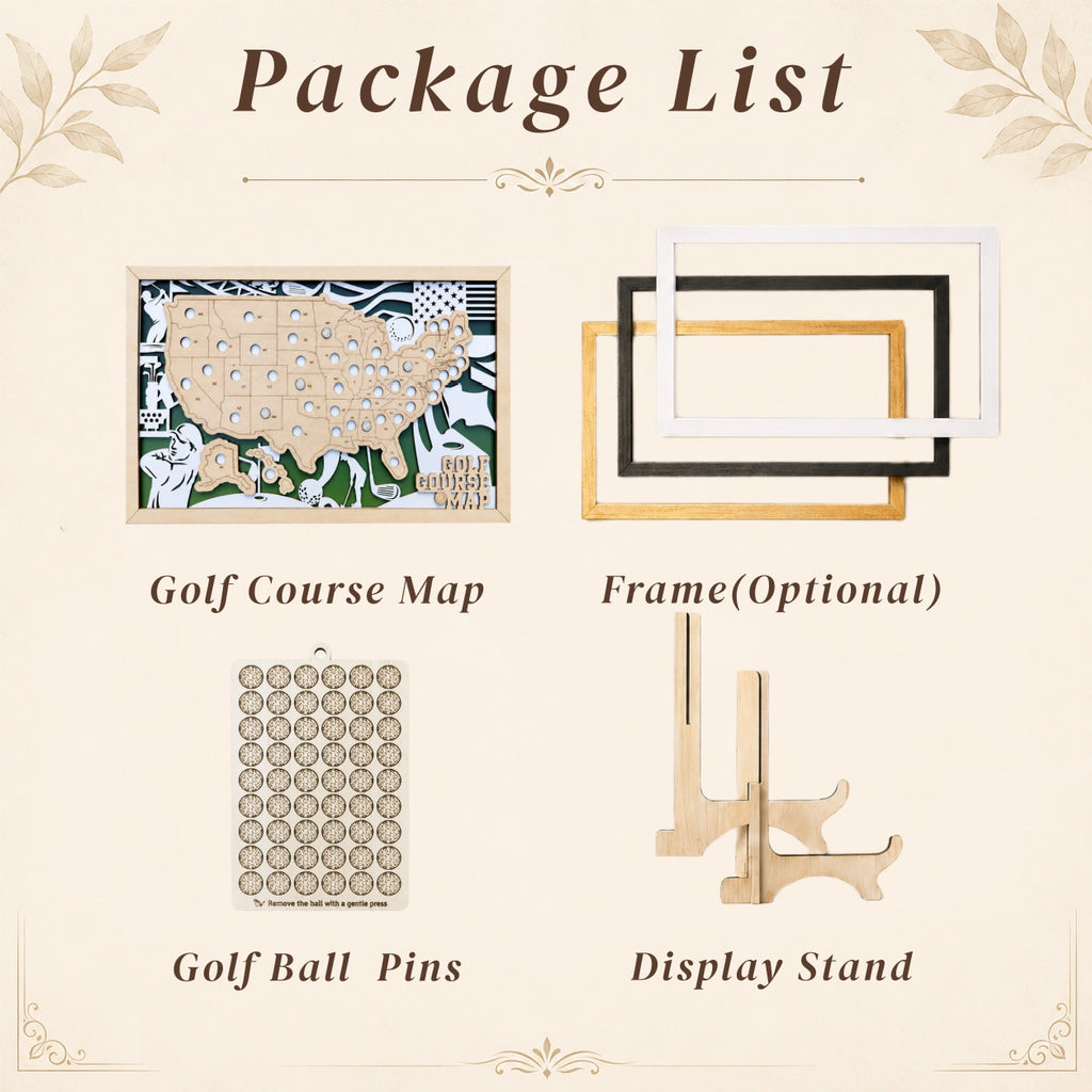 Personalized Golf Course Tracker Map – Green Background