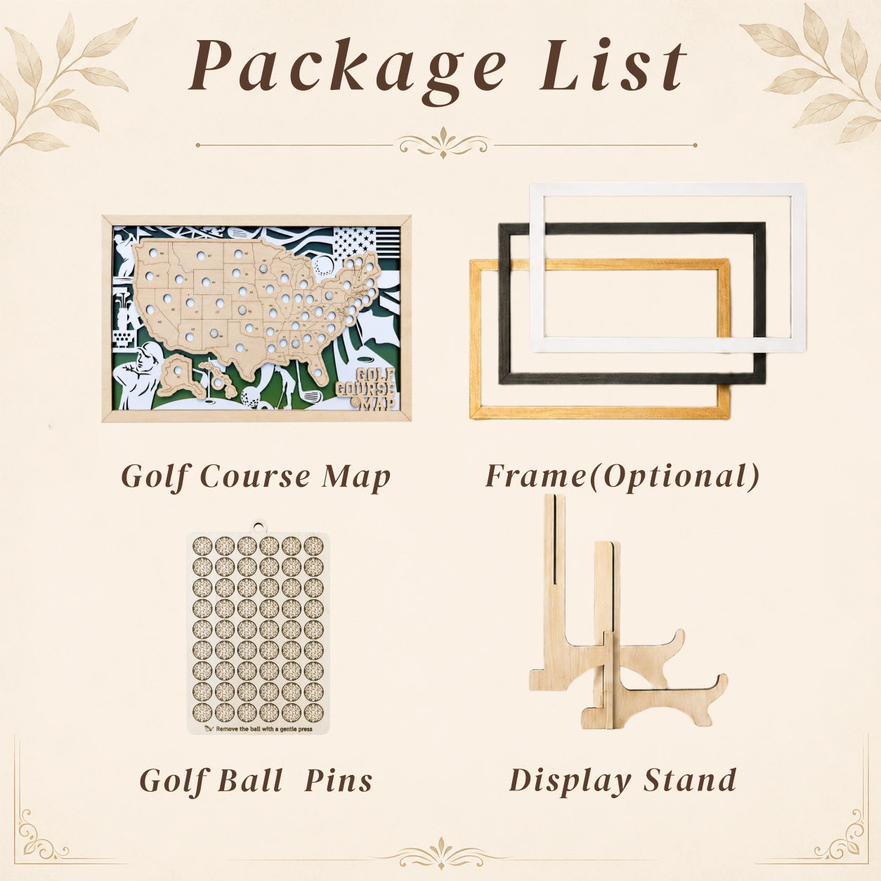Personalized Golf Course Tracker Map – Green Background