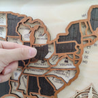 Custom Wooden US Map for States Visited – 50 States Travel Tracker Board & Puzzle