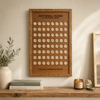 Wooden US National Parks Tracker Board