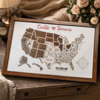 3D Wooden USA Puzzle Map Wall Art - 50 States Push Pin Travel Tracker Board