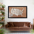3D Wooden USA Travel Map - Personalized Road Trip Gift & RV Camper Wall Decor