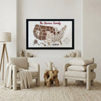 3D Wooden USA Puzzle Map Wall Art - 50 States Push Pin Travel Tracker Board