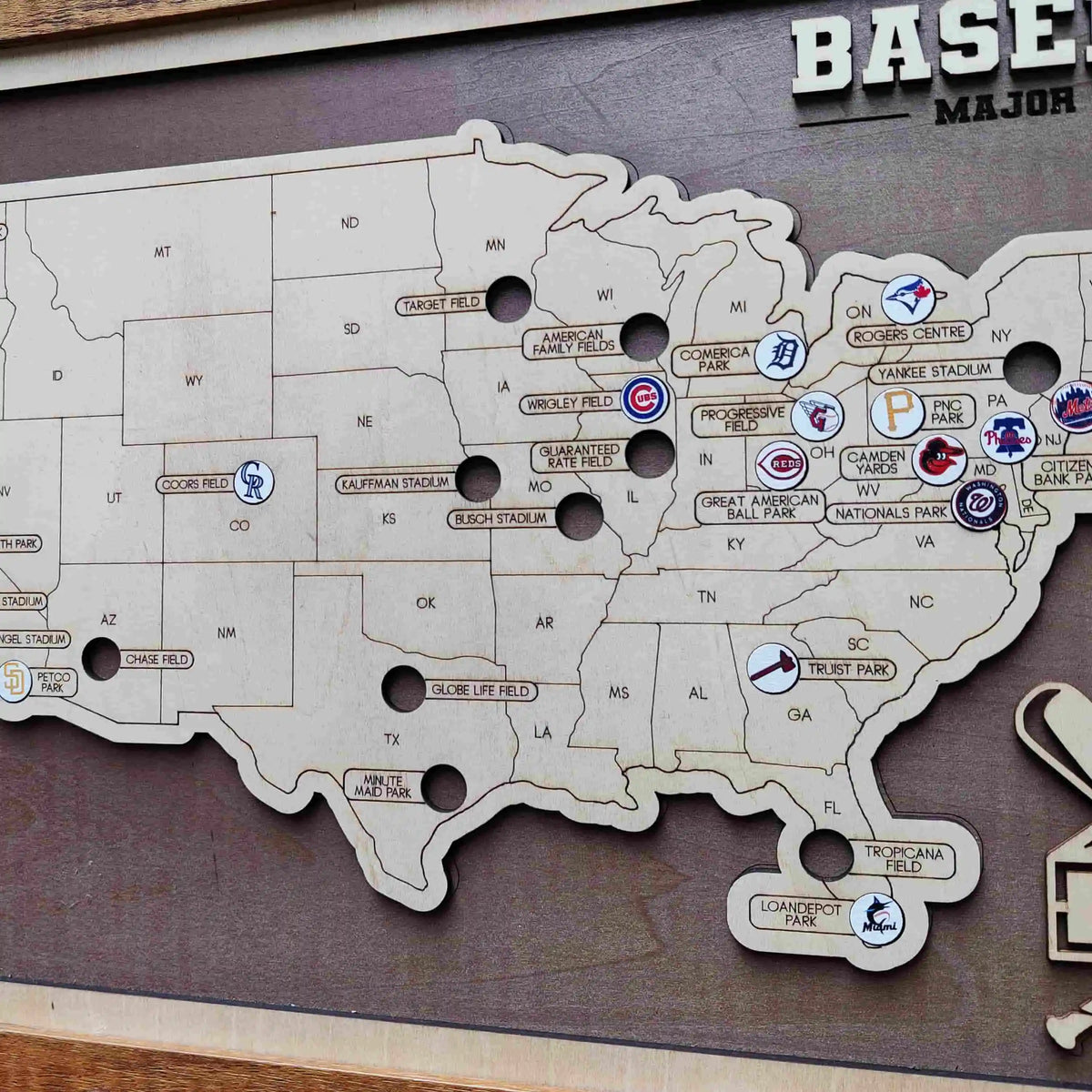 Personalized Baseball Stadium Map - Retirement Gifts