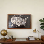 50 States Travel Tracker Wooden Map - Places I've Been & Adventure Bucket List