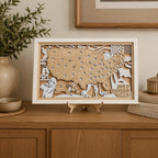 Personalized Golf Course Tracker Map – Natural Wood Background