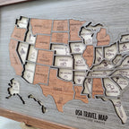 Personalized USA Travel Map Puzzle - Couples Anniversary Keepsake & Wedding Gift