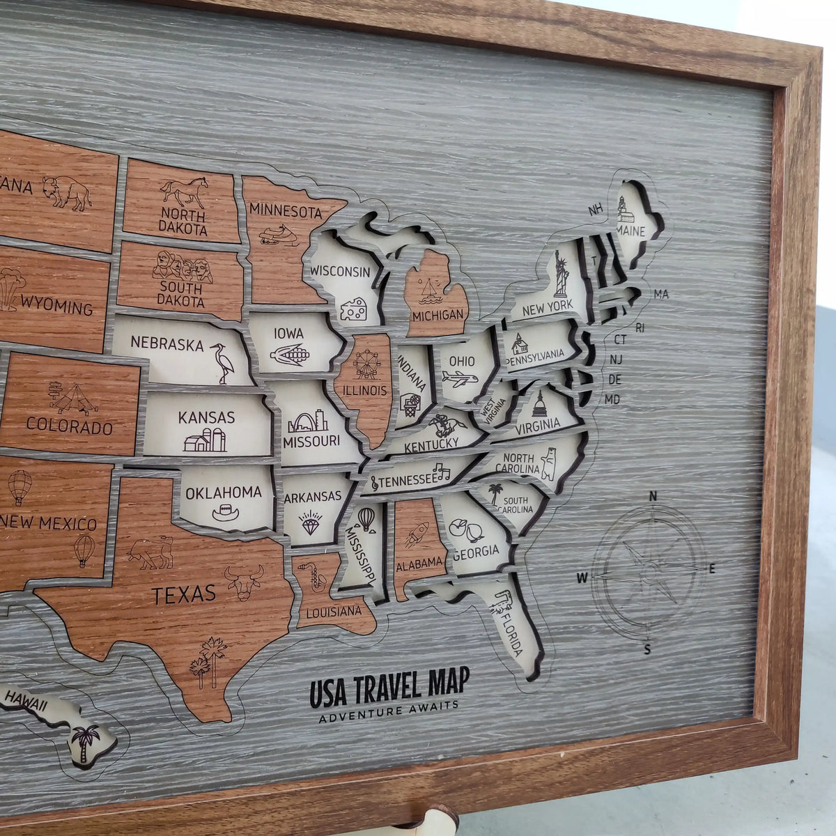 Personalized USA Travel Map Puzzle - Couples Anniversary Keepsake & Wedding Gift