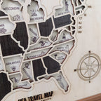 US States Wooden Map Puzzle - USA Travel Map Graduation Gift