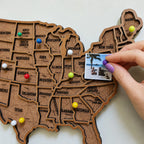Wood USA Map Push Pin Travel Map - Personalized Christmas Gifts