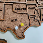 Wood USA Map Push Pin Travel Map - Personalized Christmas Gifts