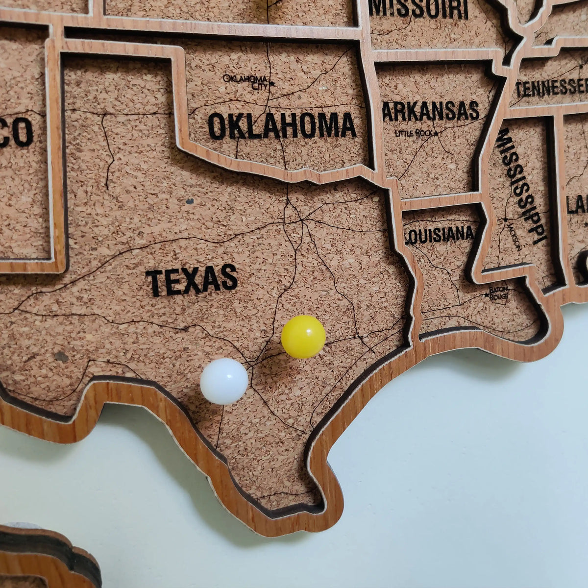 Wood USA Map Push Pin Travel Map - Personalized Christmas Gifts