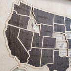 US States Wooden Map Puzzle - USA Travel Map Graduation Gift