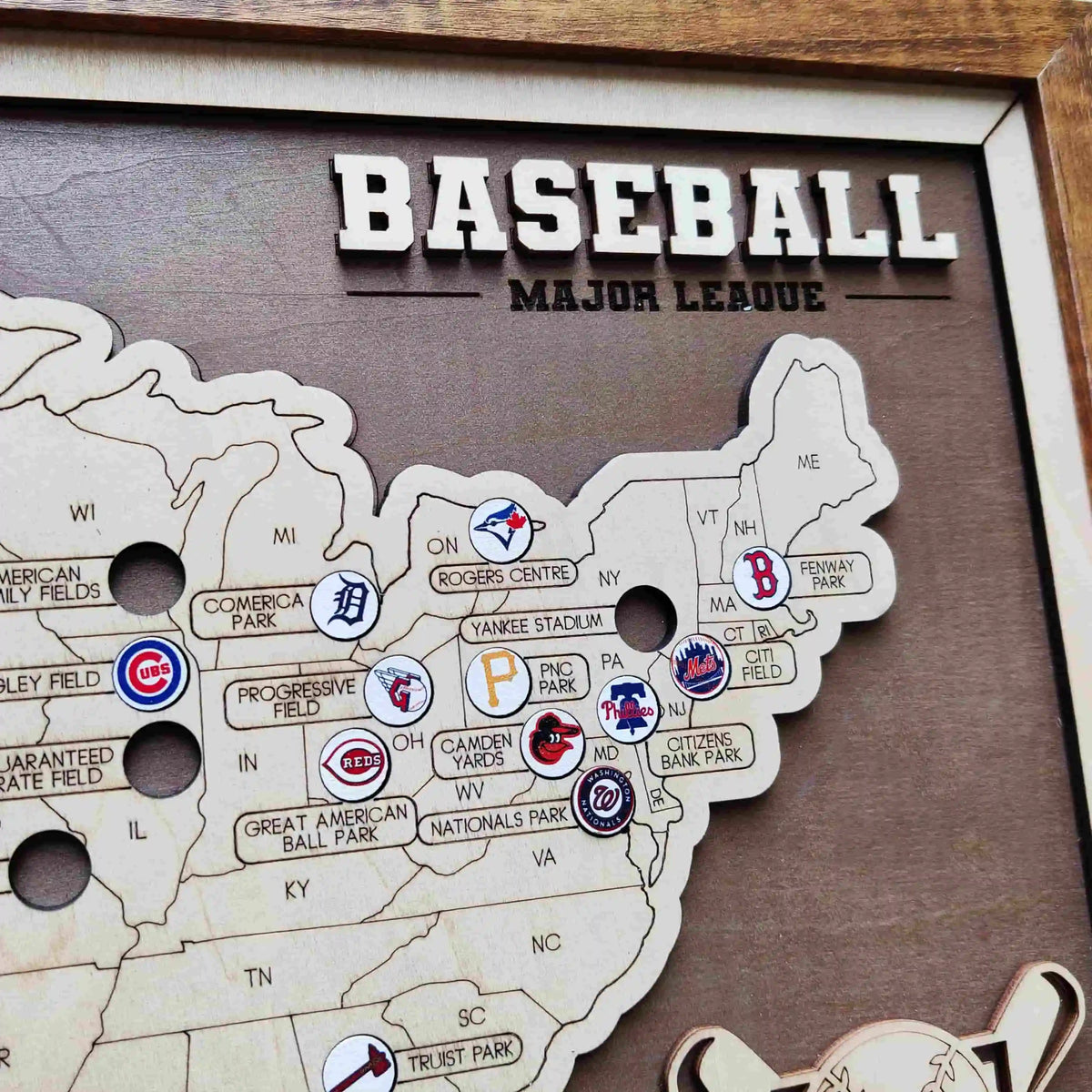 Personalized Baseball Stadium Map - Retirement Gifts
