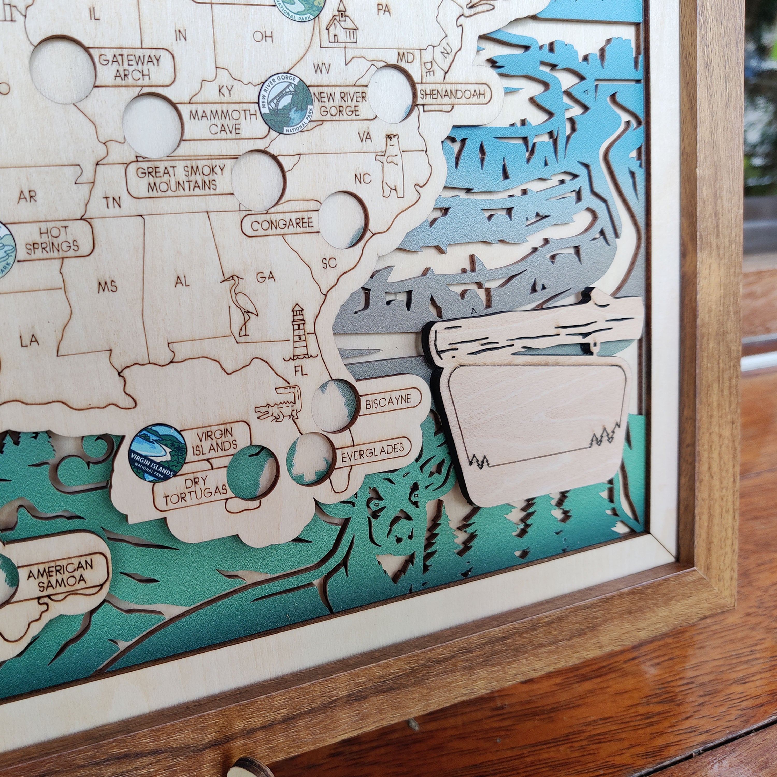 National Park Travel Map - 63 Parks Push Pin Map(Eagle)