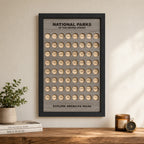 Wooden US National Parks Tracker Board