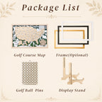 Personalized Golf Course Tracker Map with Nameplate – Green Background
